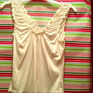 White V neck tank top