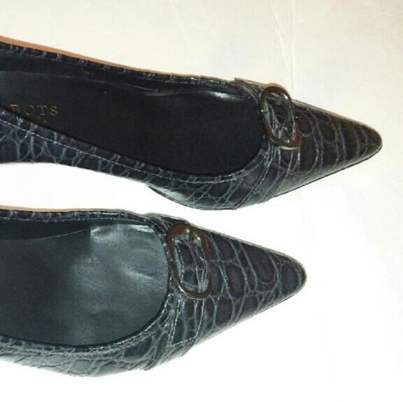 Talbots black/gray sz 8.5AA women's leather pumps