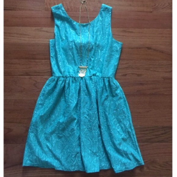 Sold! 🦄🦄Modcloth blue teal bow dress cutout back - Picture 2 of 3