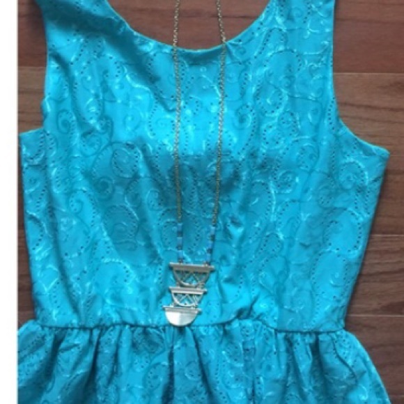 Sold! 🦄🦄Modcloth blue teal bow dress cutout back - Picture 3 of 3