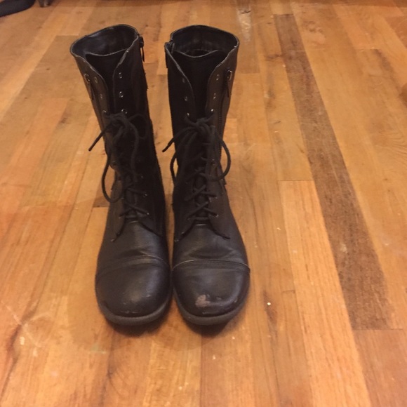 Top Moda Black Combat Boots