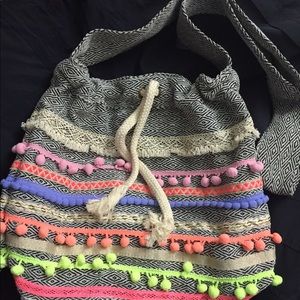 Pom Pom Textured Bucket Bag