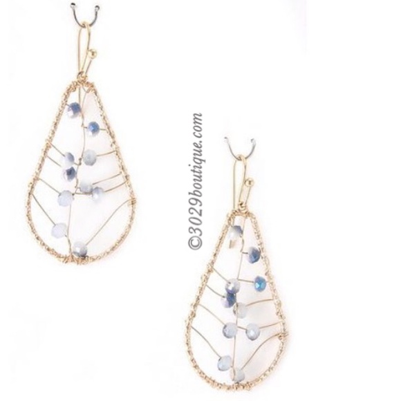 Blue beaded earrings