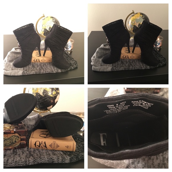 Eldinah black ankle booties by Elle