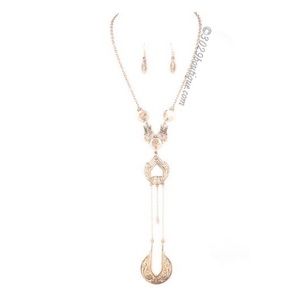 Long antique gold necklace