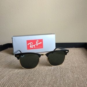 1DAY $DROP Ray-Ban Clubmaster Black/Gold Authentic
