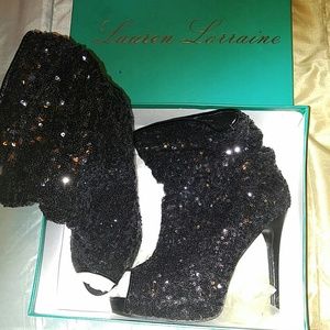 Sequin shoe boots