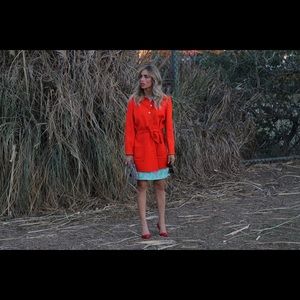 Vintage bright red coat