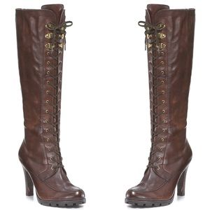 Lace up High Heel Ralph Lauren Combat Boots