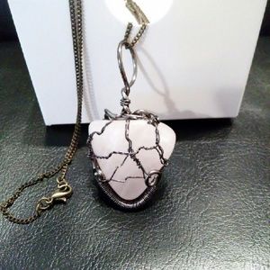 Wire wrapped rose quartz
