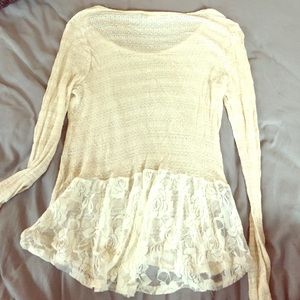 American Rag Long-Sleeved Lace Shirt
