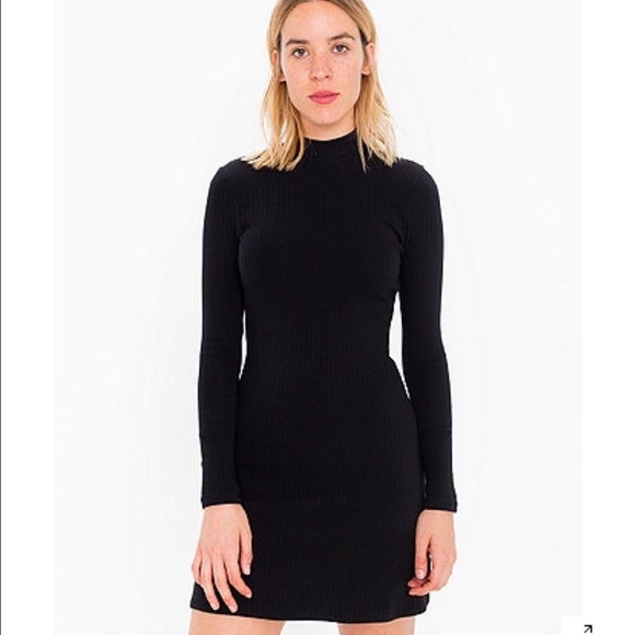 Rib Long Sleeve Mockneck Dress