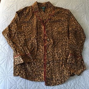Ralph Lauren leopard print pajama set WXL.