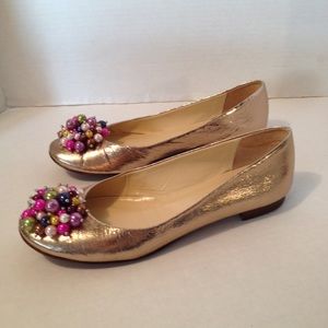 Kate Spade pearl gold flats