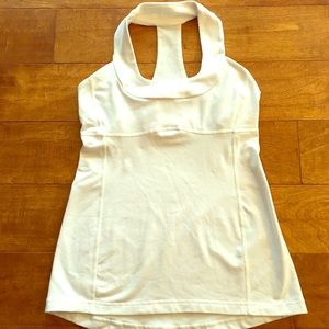 White Lulu Scoop Neck Tank
