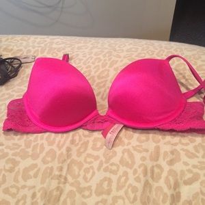 PINK hot pink bra with lace