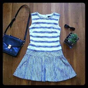 *J. CREW* Striped Tweed Drop Waist Dress