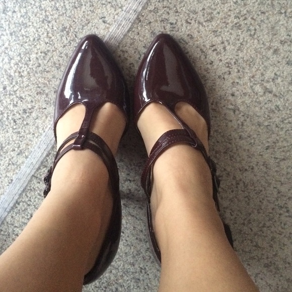 Maroon Mary Jane heels