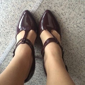 Maroon Mary Jane heels