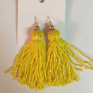 Yellow tassel earrings