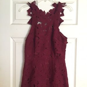 Wine Colored Flower Dress