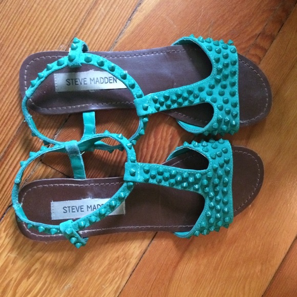 Steve Madden Shoes - Steve Madden green studded sandals