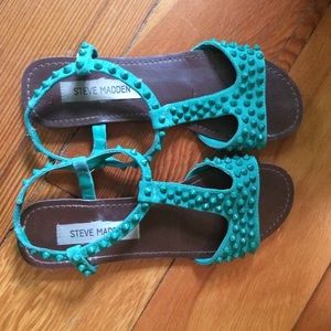 Steve Madden green studded sandals