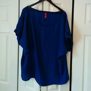 Royal Blue blouse with cutout sleeves