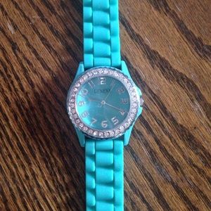 Blue watch diamond crystals