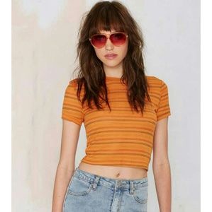 Nasty gal striped crop tee