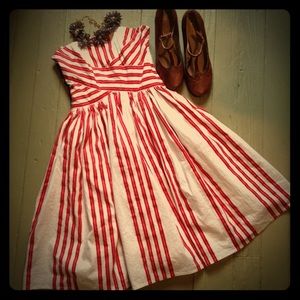 Anthropologie striped strapless lady dress- sz 2