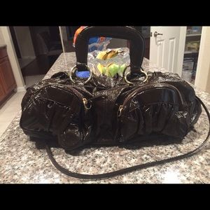 Bulga brown patent leather satchel style 4230