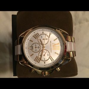 Michael Kors Women's MK5743 Gold-Tone White Watch