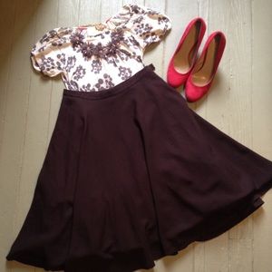 Anthropologie FULL skirt in espresso brown- size 2