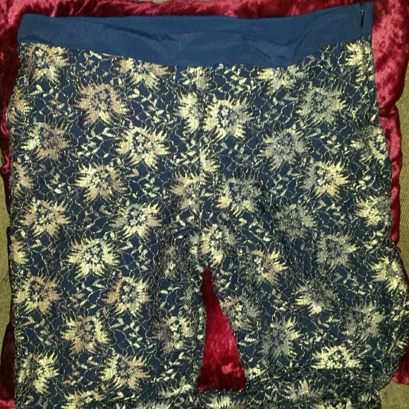 Sam & Lavi Dressy Pants Navy w/ Gold Size M