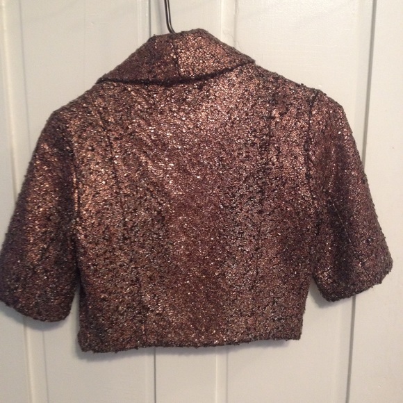 ♥️SALE♥️Anthro elevenses metallic shrug- size XS - Picture 3 of 4