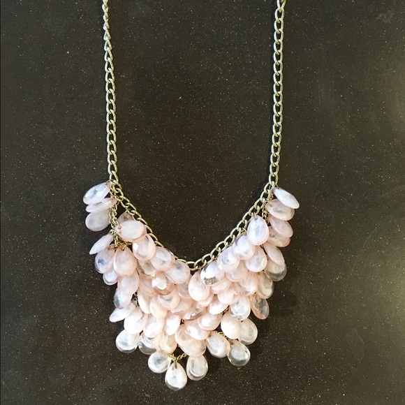 Light pink chandelier necklace