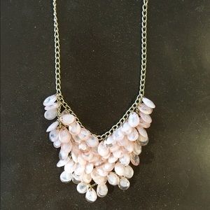 Light pink chandelier necklace