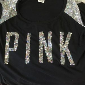 LIKE NEW PINK BLING Shirt and leggings size med