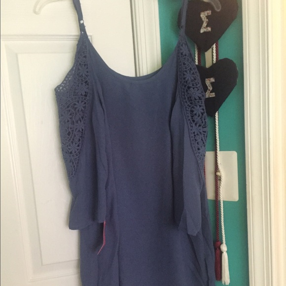 Blue off the shoulder dress