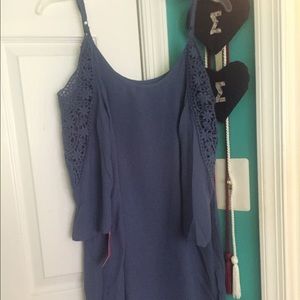 Blue off the shoulder dress