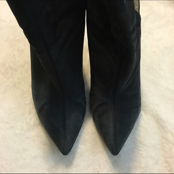 SOLD Black wedge shearling booties - Picture 3 of 4