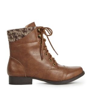 JUST FAB brown combat boots