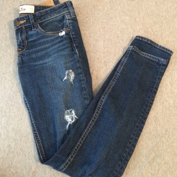 Dark wash ripped jeans