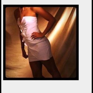 Cache white strapless dress
