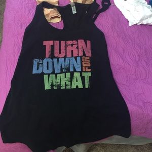 Turn Down for What edm racer back tank top