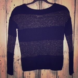 LOFT Black and silver striped sweater! Very nice!