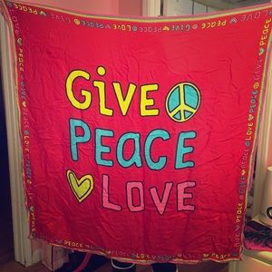 "Give Peace Love" Blanket Scarf