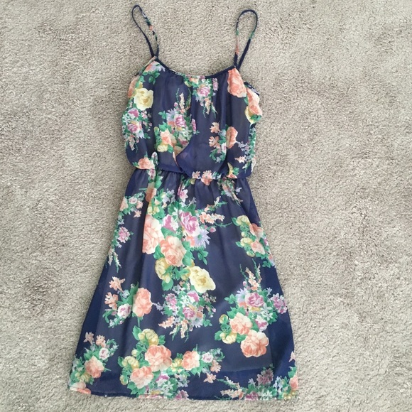 Floral navy spring dress