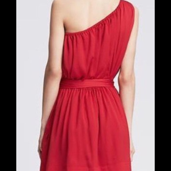Banana Republic red orange one shoulder dress-NWT! - Picture 2 of 4